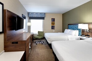 Standard Room, 2 Queen Beds | Desk, laptop workspace, blackout curtains, iron/ironing board - Hampton Inn Buffalo South/I-90 (Buffalo)