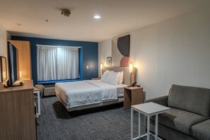 Desk, blackout curtains, iron/ironing board, free WiFi
