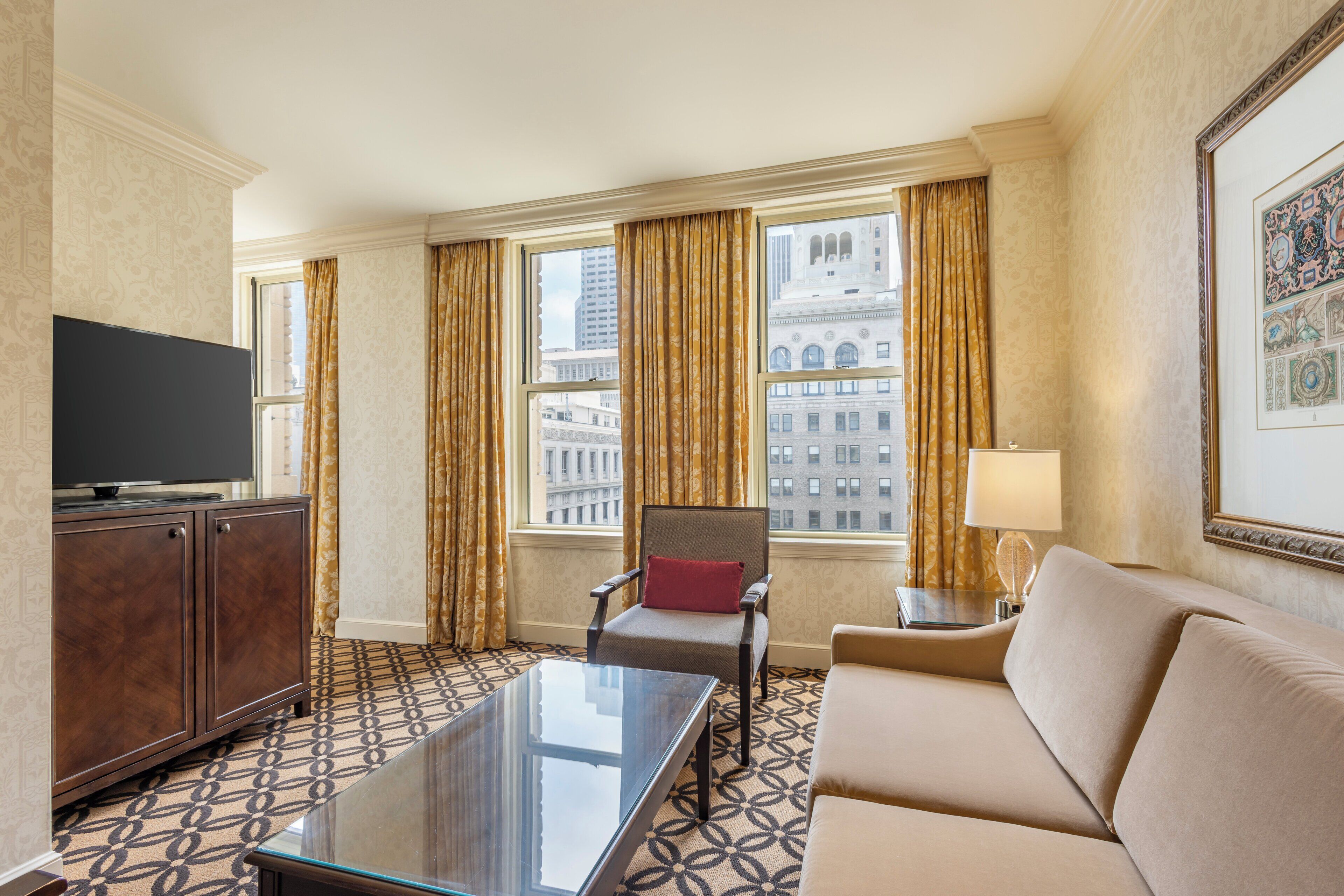 suite, 1 king bed (california) | living area | 49-inch led tv with cable channels, tv, pay films