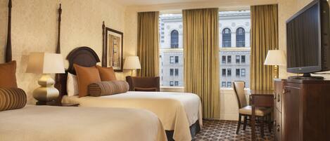 Chambre Deluxe, 2 lits doubles, accessible aux personnes à mobilité réduite | 1 chambre, draps en coton égyptien, literie de qualité supérieure