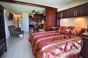 Studio, 1 Queen Bed, Ocean View | Individually decorated, individually furnished, iron/ironing board