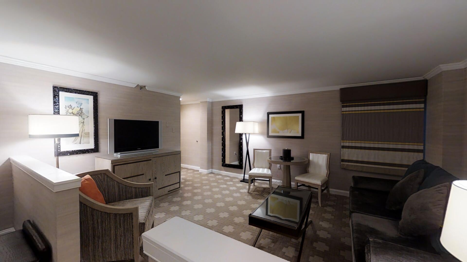 Forum Tower, Parlor Suite, 2 Doubles, City View, Non-Smoking | Living area | 42-inch LCD TV with cable channels, TV, pay films