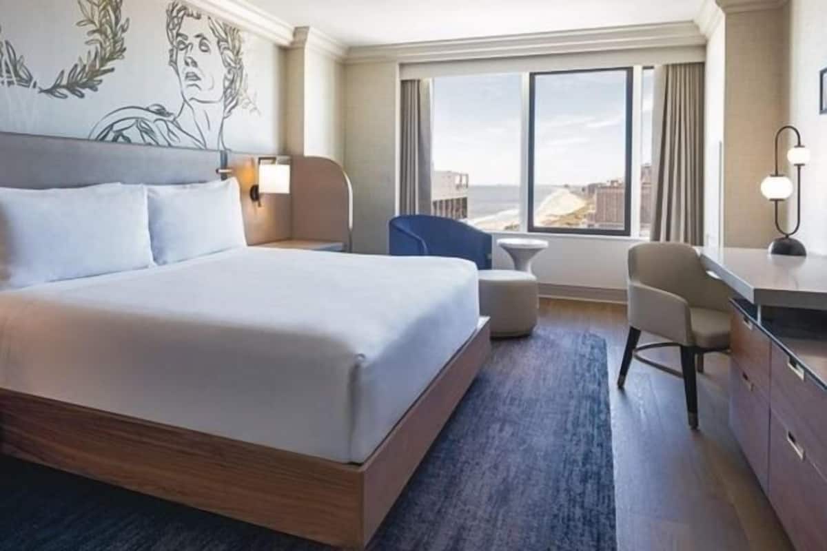 In-room safe, desk, laptop workspace, blackout curtains