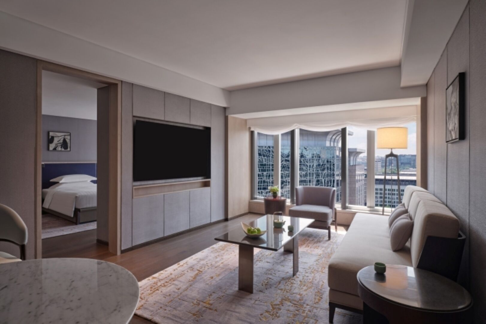 Grand Deluxe Suite, 2 Twin Beds | Living area | LCD TV, iPod dock