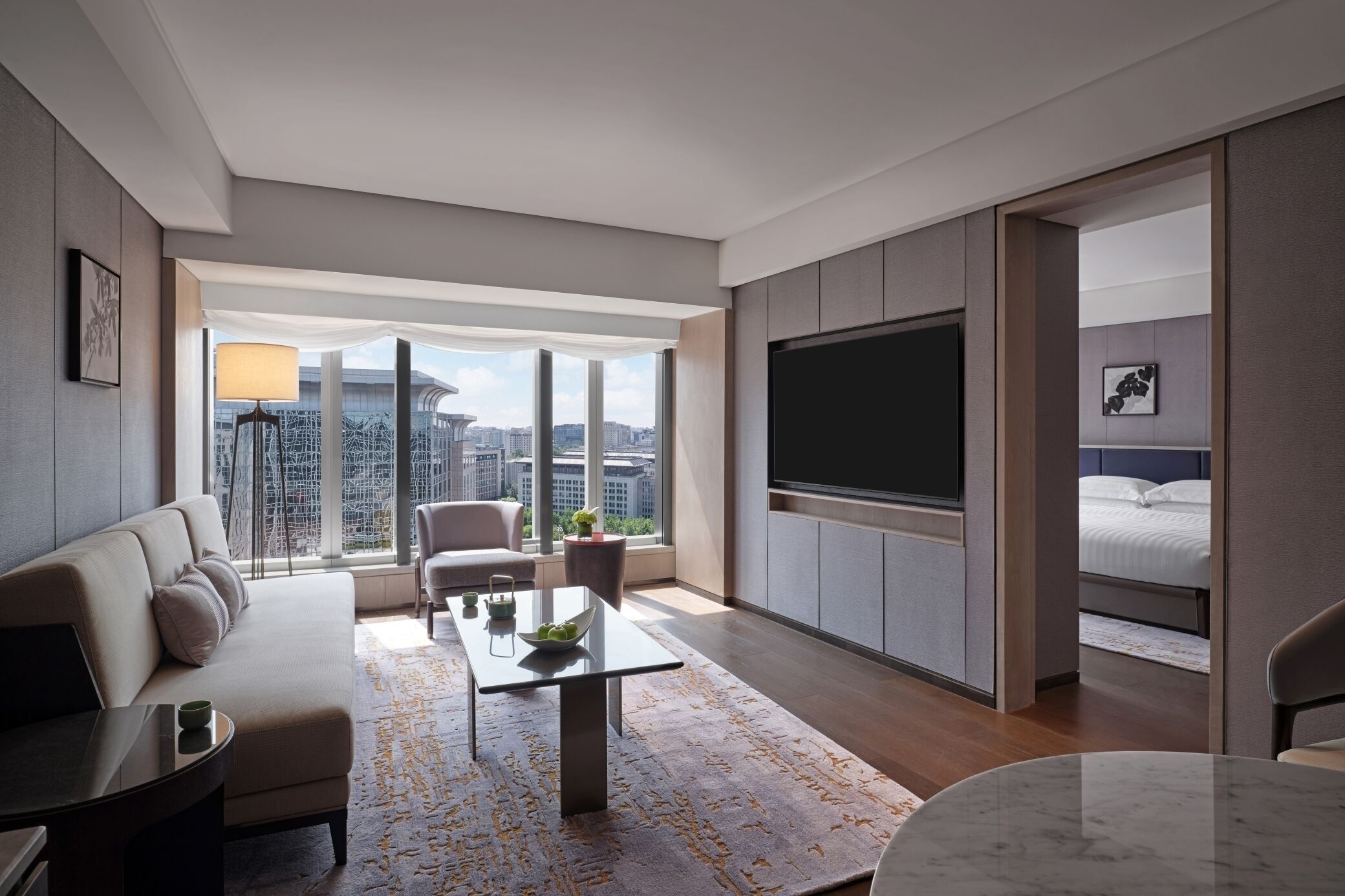 Grand Deluxe Suite, 1 King Bed | Living area | LCD TV, iPod dock