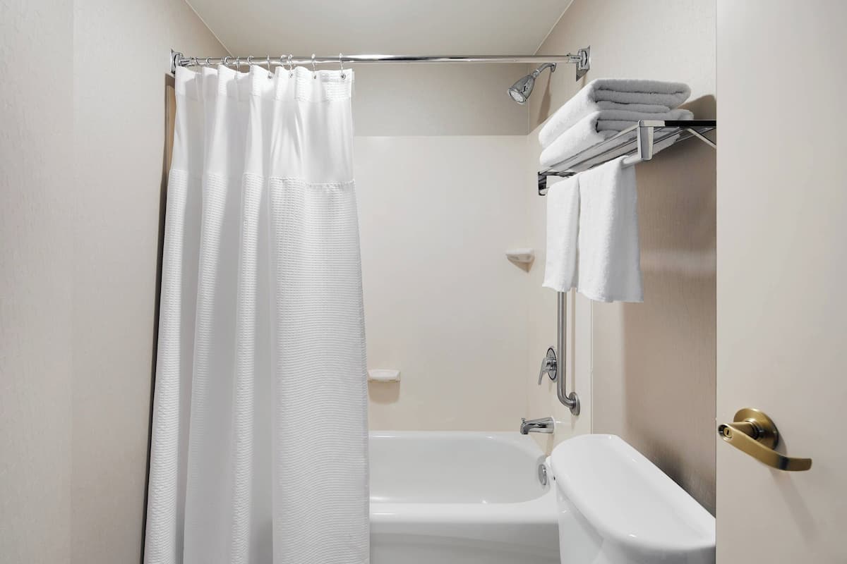 Ensemble douche/baignoire, articles de toilette gratuits, sèche-cheveux