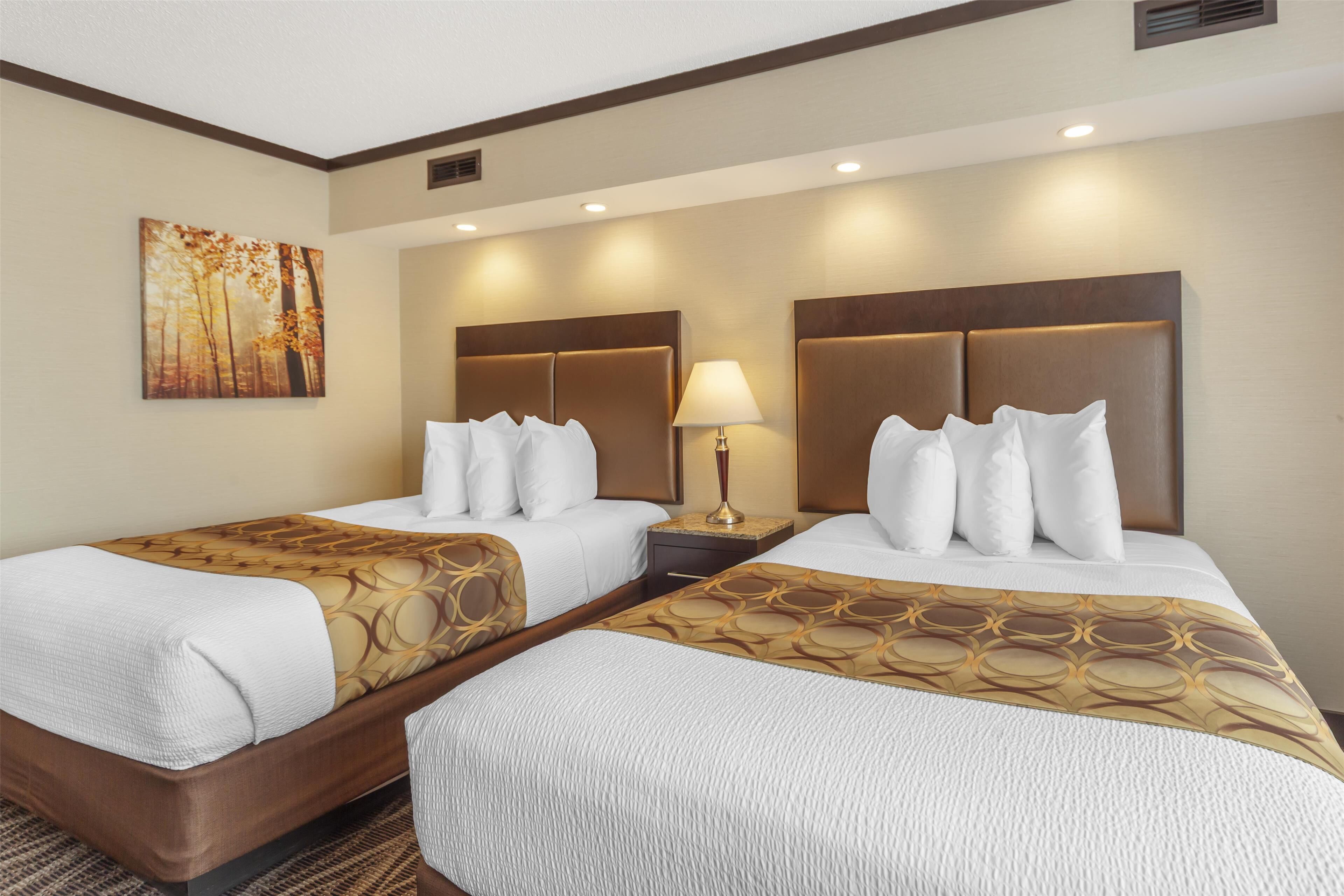 standard room, 2 double beds, non smoking, refrigerator & microwave | minibar, in-room safe, iron/ironing board, free rollaway beds