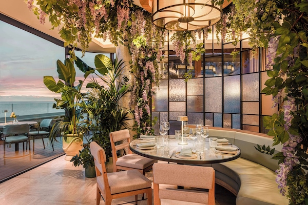 Lunch, dinner served; Mediterranean cuisine, beach views