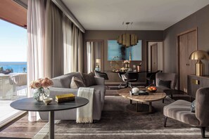 Panoramic Suite, Sea View (Albert I) | Hypo-allergenic bedding, minibar, desk, bed sheets - Anantara Plaza Nice Hotel - A Leading Hotel of the World (Nice)