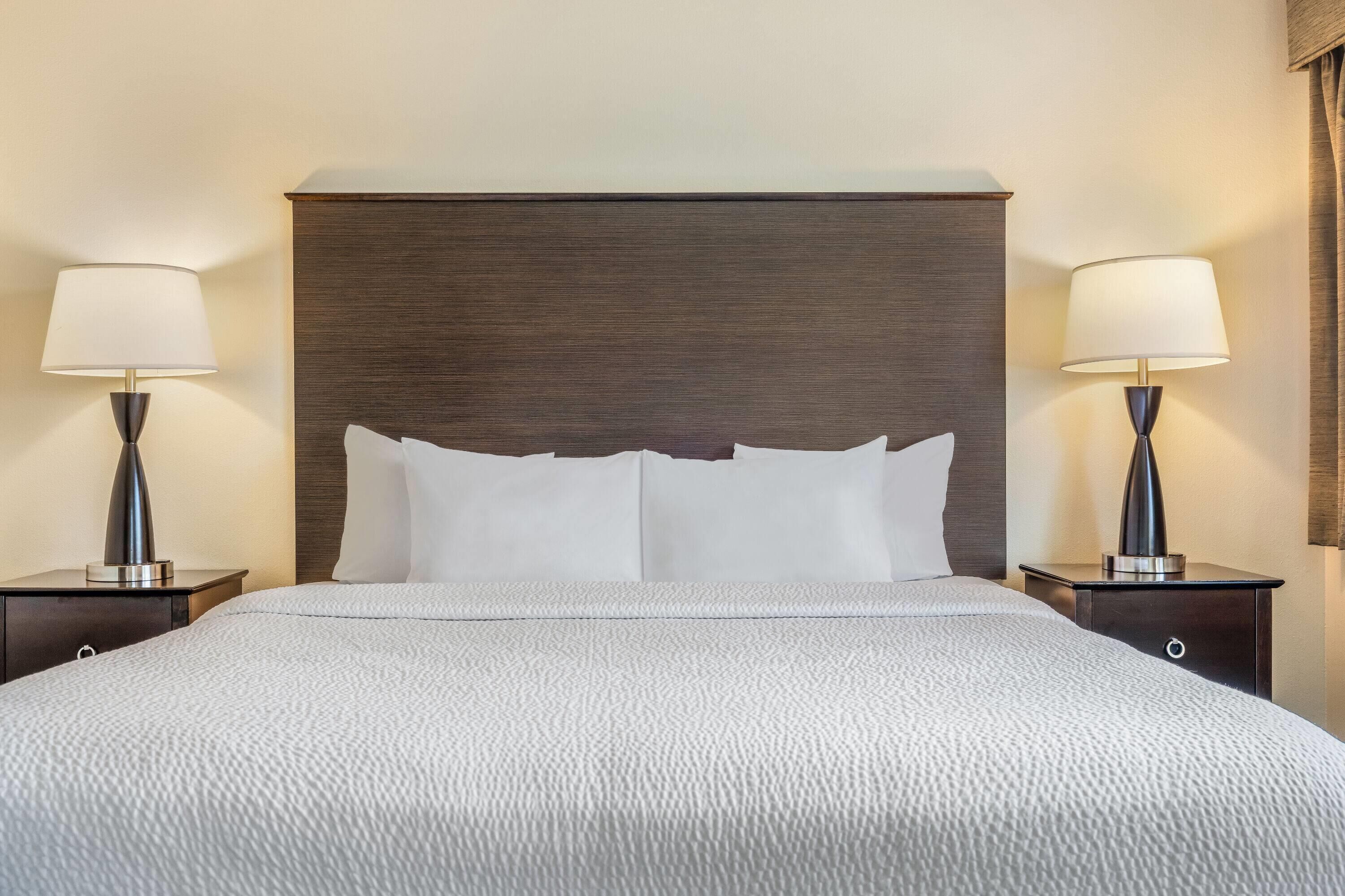 Pillowtop beds, desk, laptop workspace, iron/ironing board