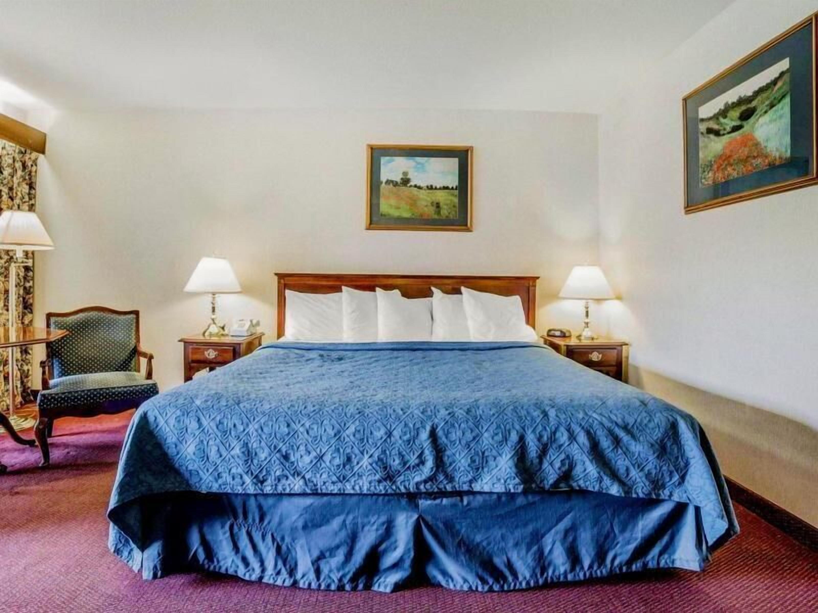 Individually furnished, desk, blackout drapes, iron/ironing board