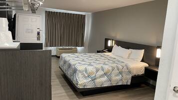 Blackout curtains, free WiFi, bed sheets