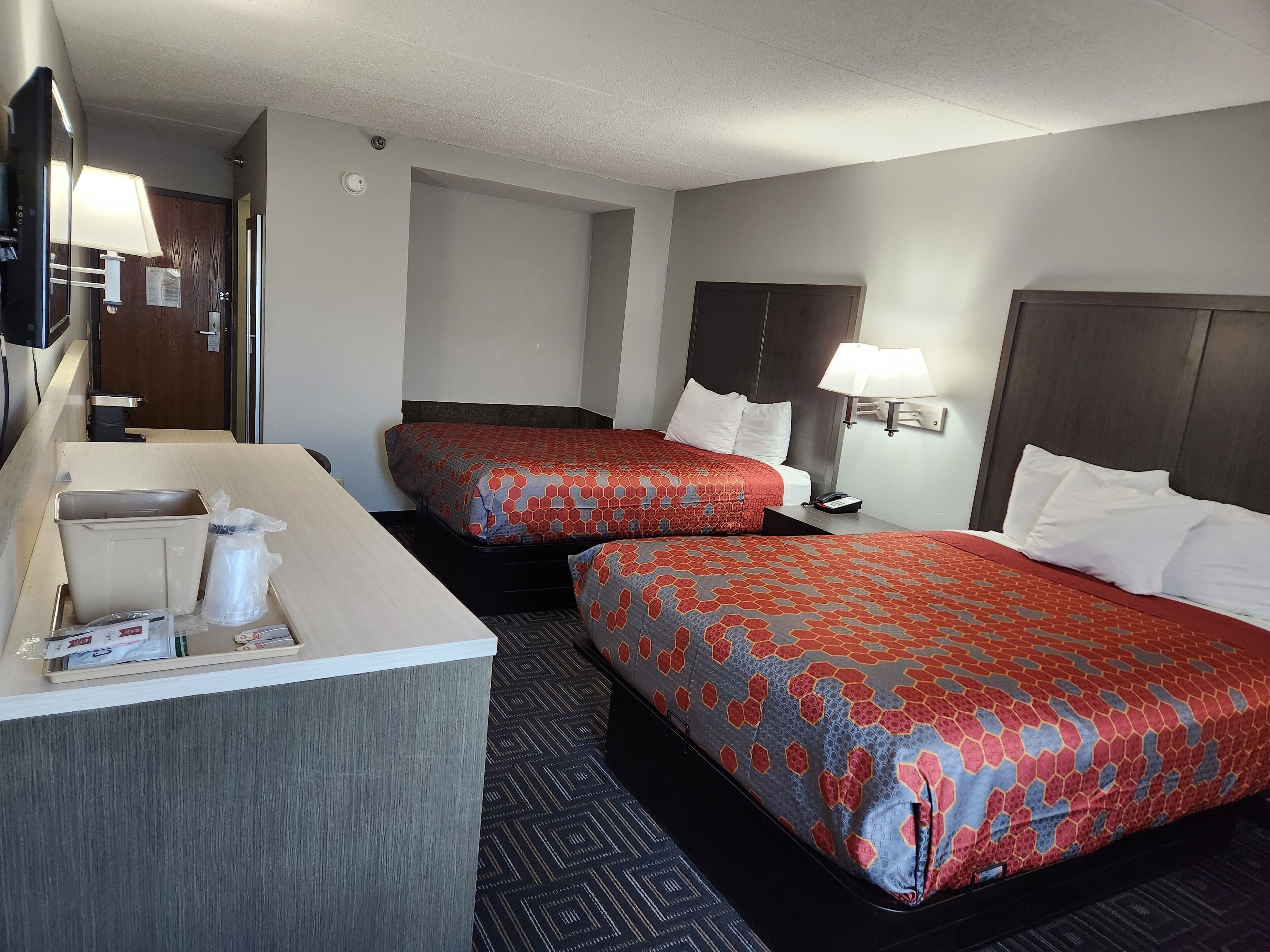 In-room safe, desk, laptop workspace, blackout drapes