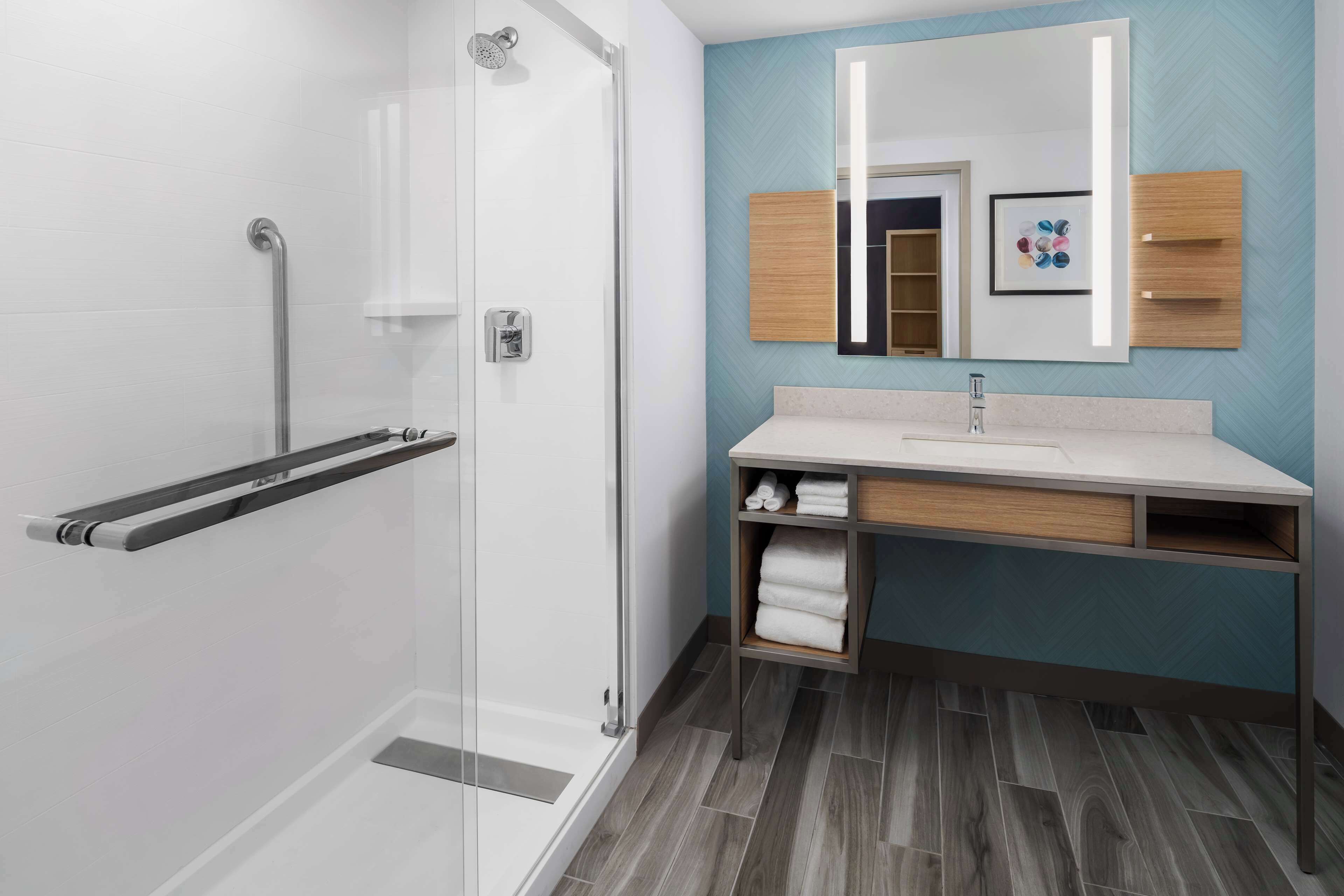 room, 1 king bed | bathroom shower