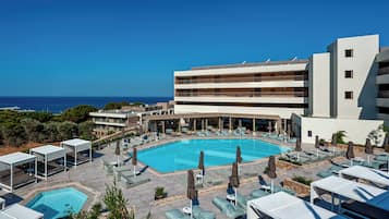 Indoor pool, 2 outdoor pools, pool umbrellas, sun loungers