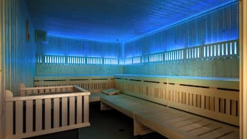 Sauna, steam room, body treatments, beach massages, body wraps