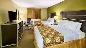 Kamar, 2 Tempat Tidur Queen, Bebas Asap Rokok | Setrika/meja setrika, Wi-Fi gratis, seprai linen, dan jam alarm