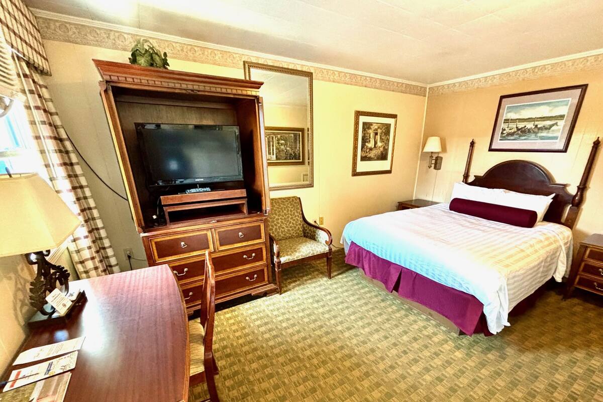 Pillow-top beds, desk, blackout curtains, iron/ironing board