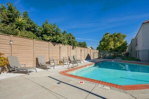 Outdoor pool, sun loungers