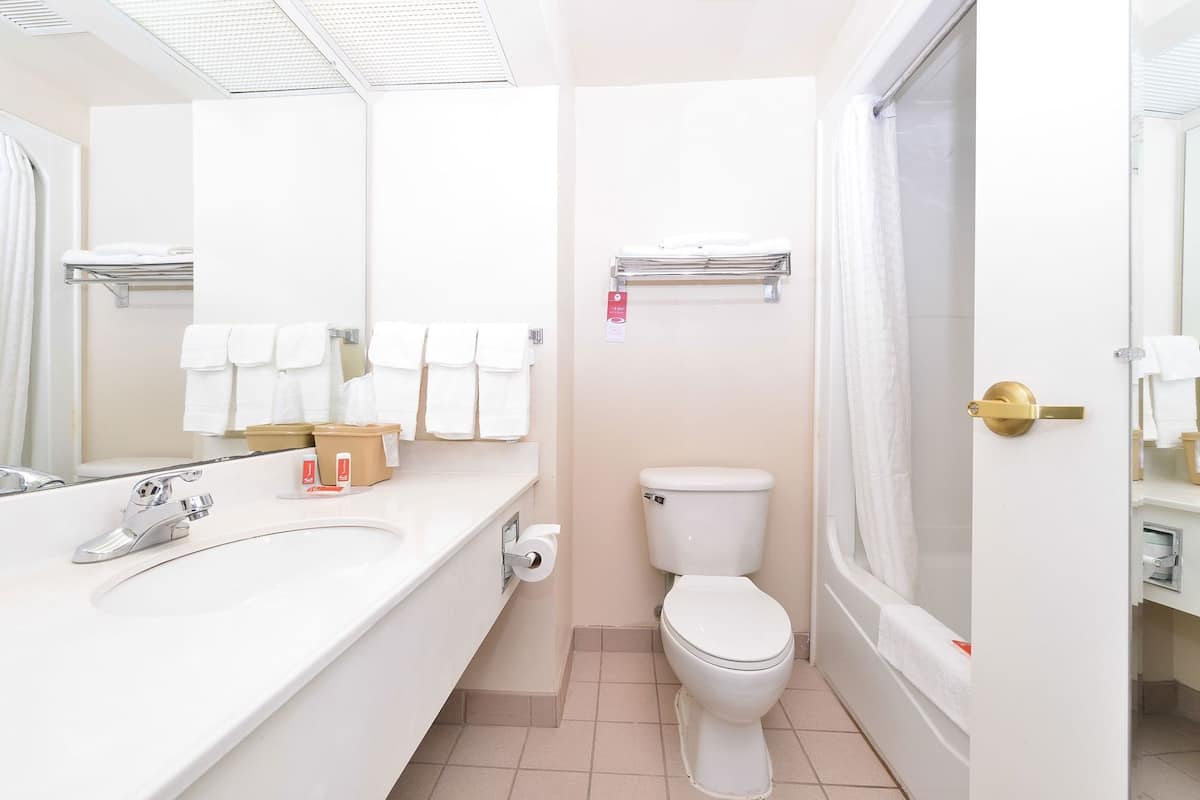 Bathroom | Combined shower/tub, hair dryer, towels
