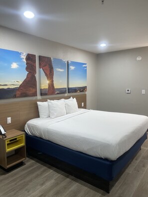 Laptop workspace, blackout drapes, iron/ironing board, rollaway beds