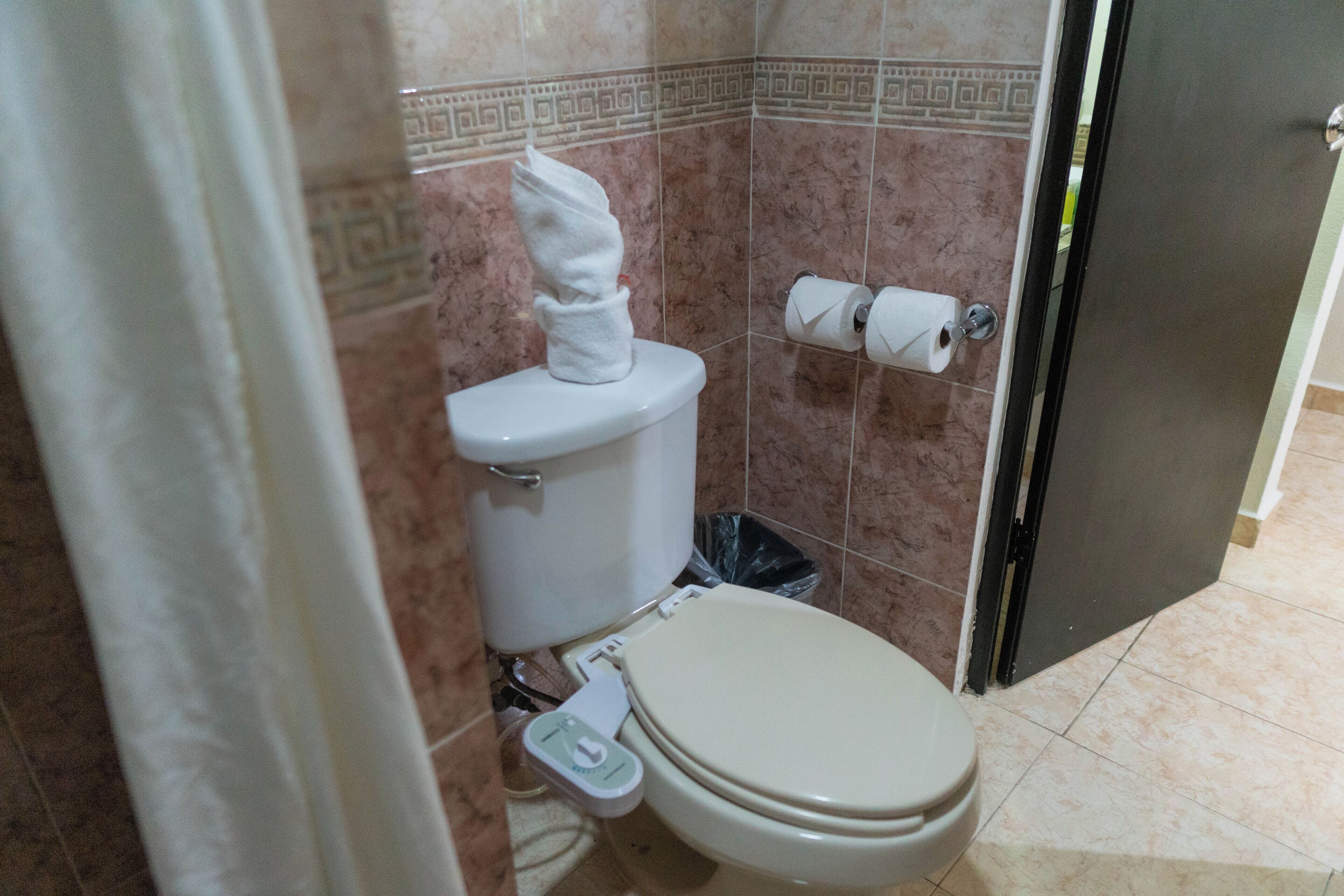 shower, free toiletries, hair dryer, bidet