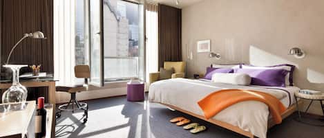 Room, 1 King Bed | Individually furnished, laptop workspace, iron/ironing board, free WiFi