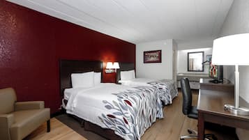 Desk, blackout drapes, iron/ironing board (on request), WiFi (free)