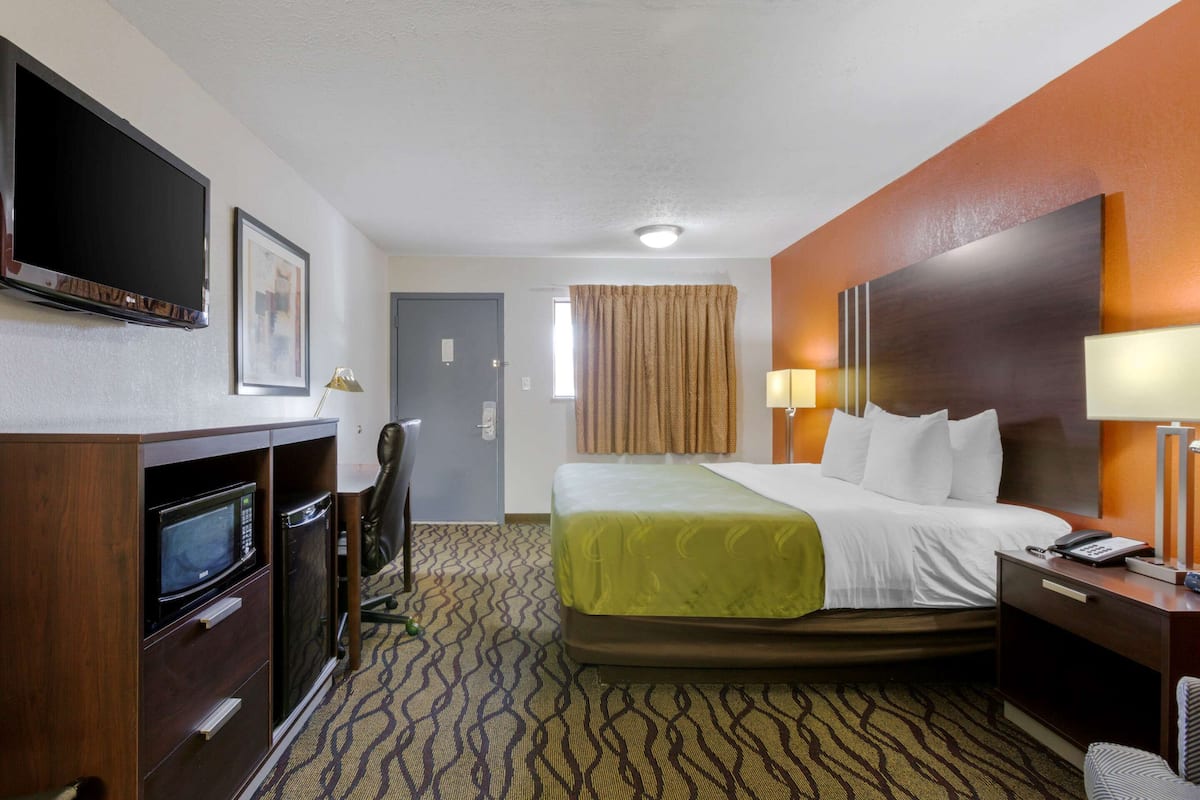 Standard Room, 1 King Bed, Non Smoking | Desk, laptop workspace, iron/ironing board, free cribs/infant beds