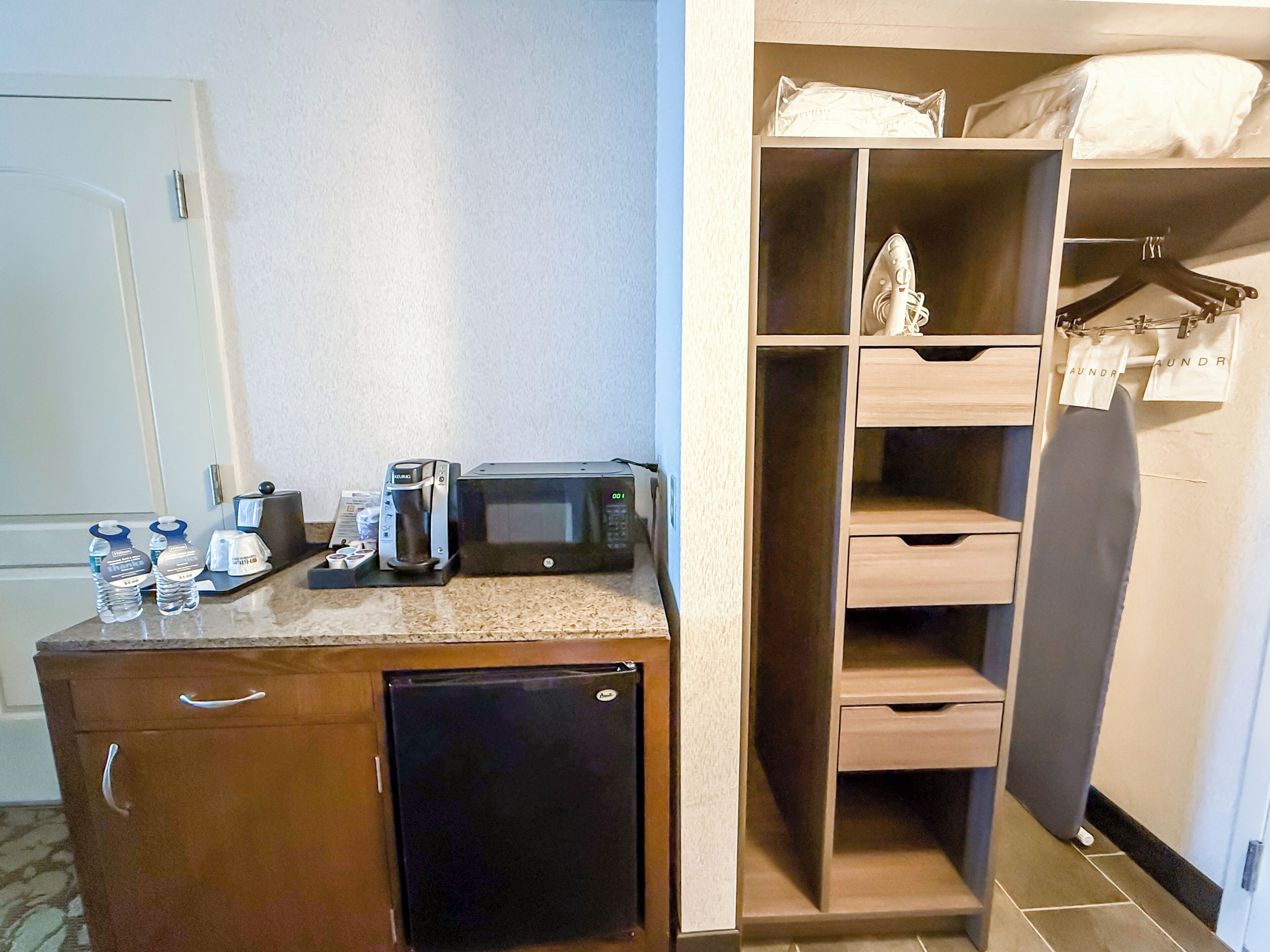 1 bedroom, desk, laptop workspace, iron/ironing board