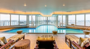 Indoor pool, pool loungers