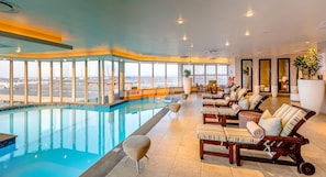Indoor pool, pool loungers