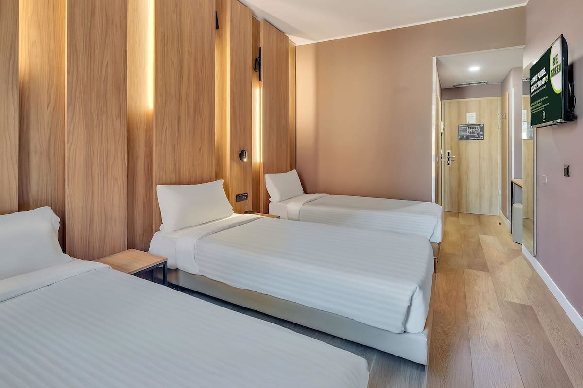 Down duvets, minibar, in-room safe, desk