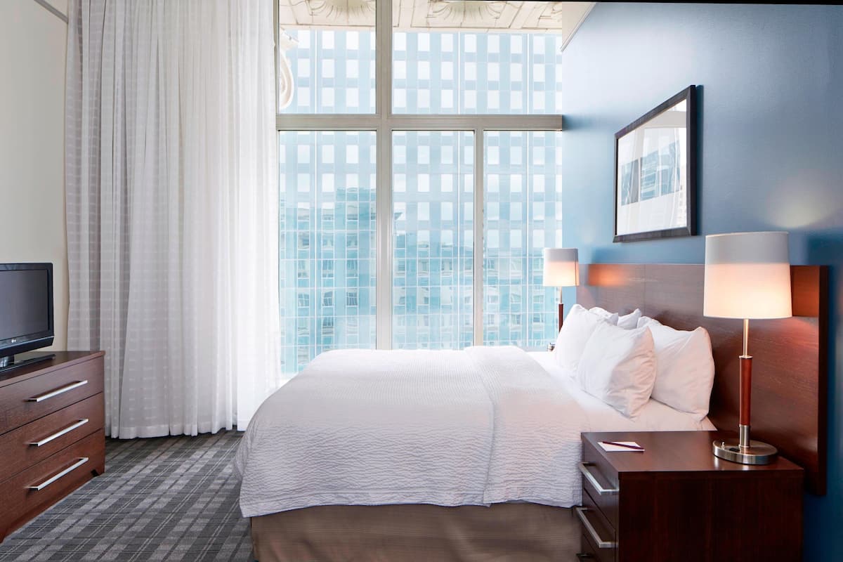 1 bedroom, desk, laptop workspace, iron/ironing board