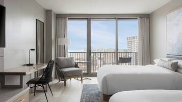 Room, 2 Queen Beds, Balcony, Ocean View | In-room safe, individually decorated, individually furnished, desk