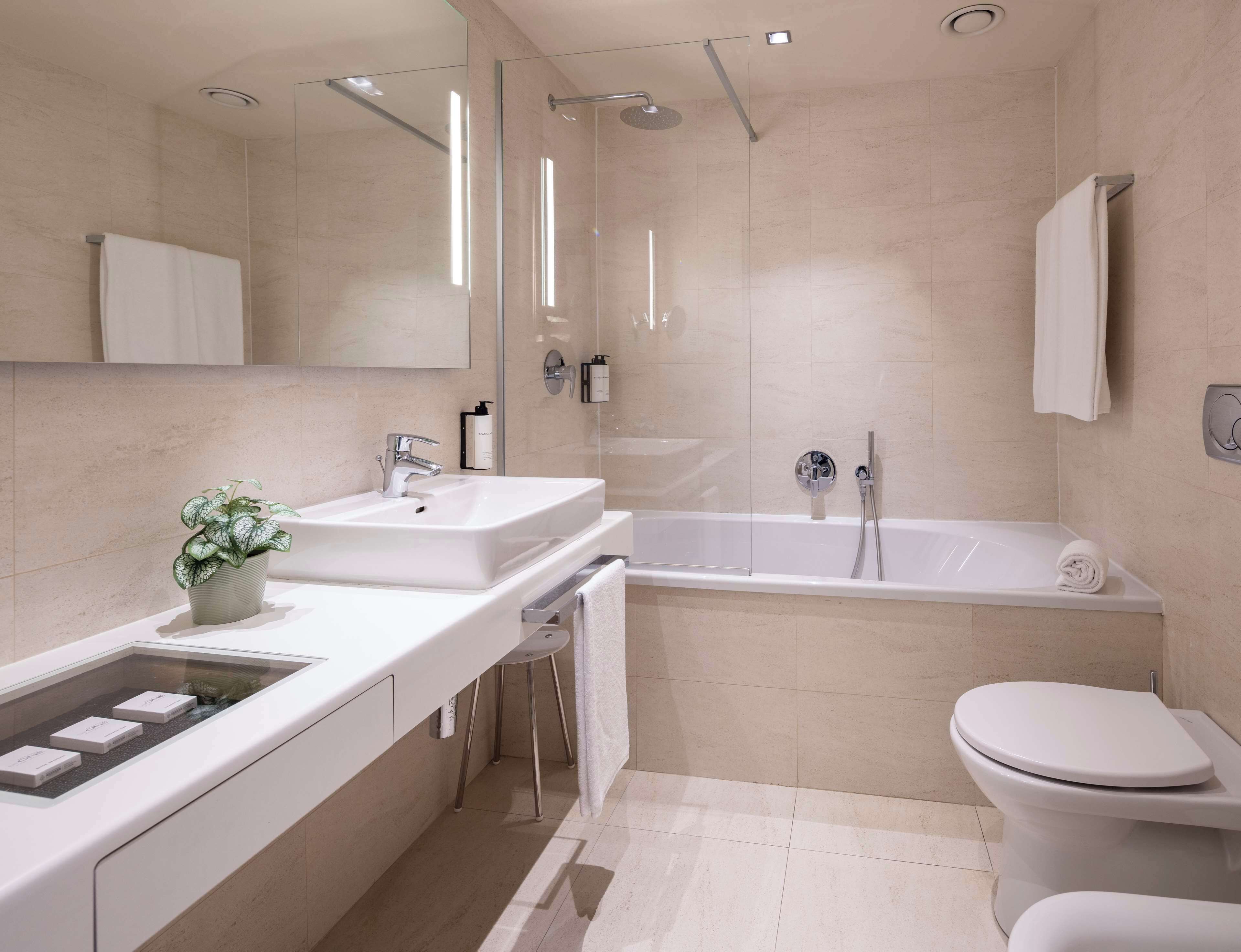 rainfall showerhead, free toiletries, hair dryer, bidet