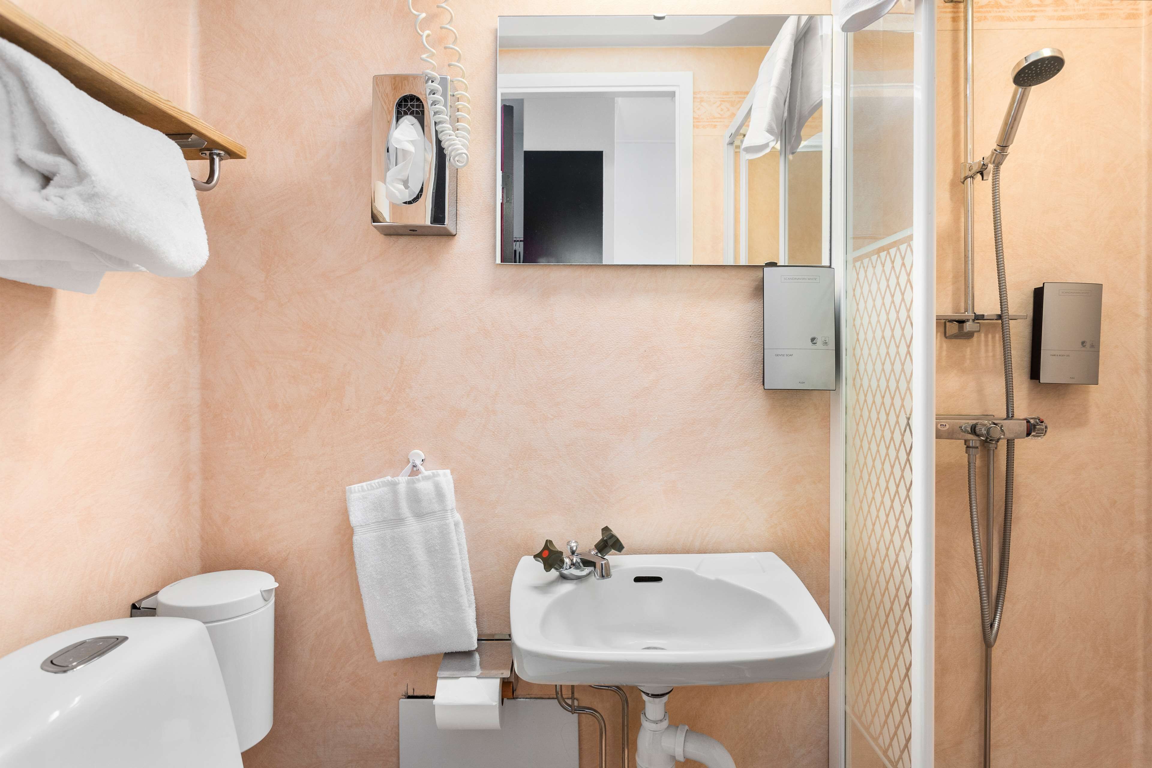 standard room, 1 double bed, non smoking | bathroom | shower, hair dryer, towels