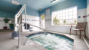 Indoor pool, sun loungers