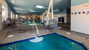 Indoor pool, sun loungers
