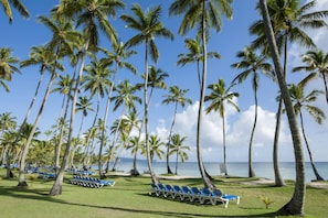 Am Strand, Liegestühle, Strandtücher