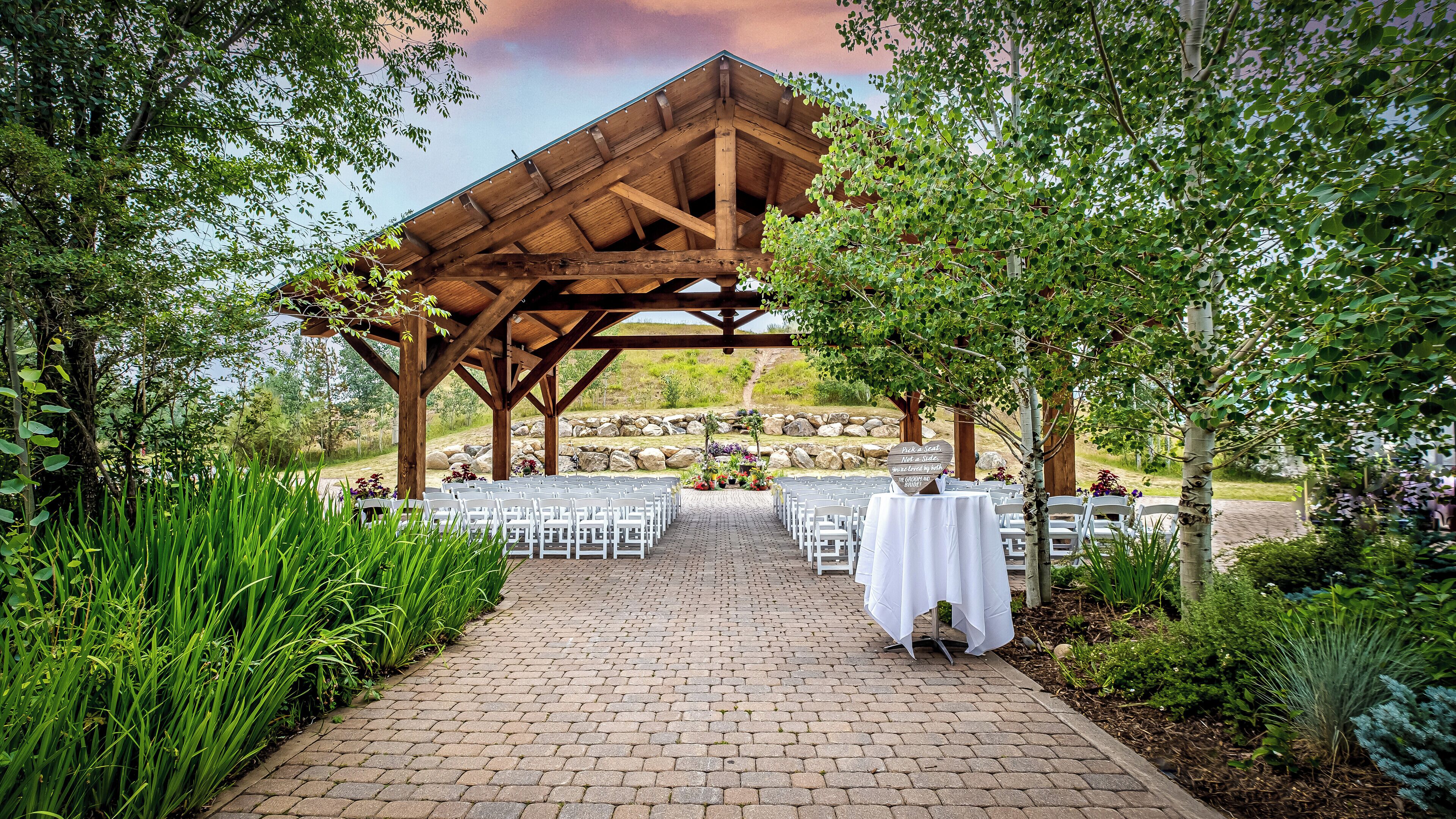 outdoor banquet area