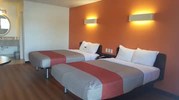 Hypo-allergenic bedding, individually furnished, desk, laptop workspace