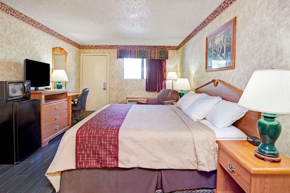 Room, 1 King Bed, Non Smoking | Down comforters, laptop workspace, blackout drapes, iron/ironing board