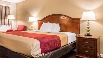 Desk, blackout curtains, free WiFi, bed sheets