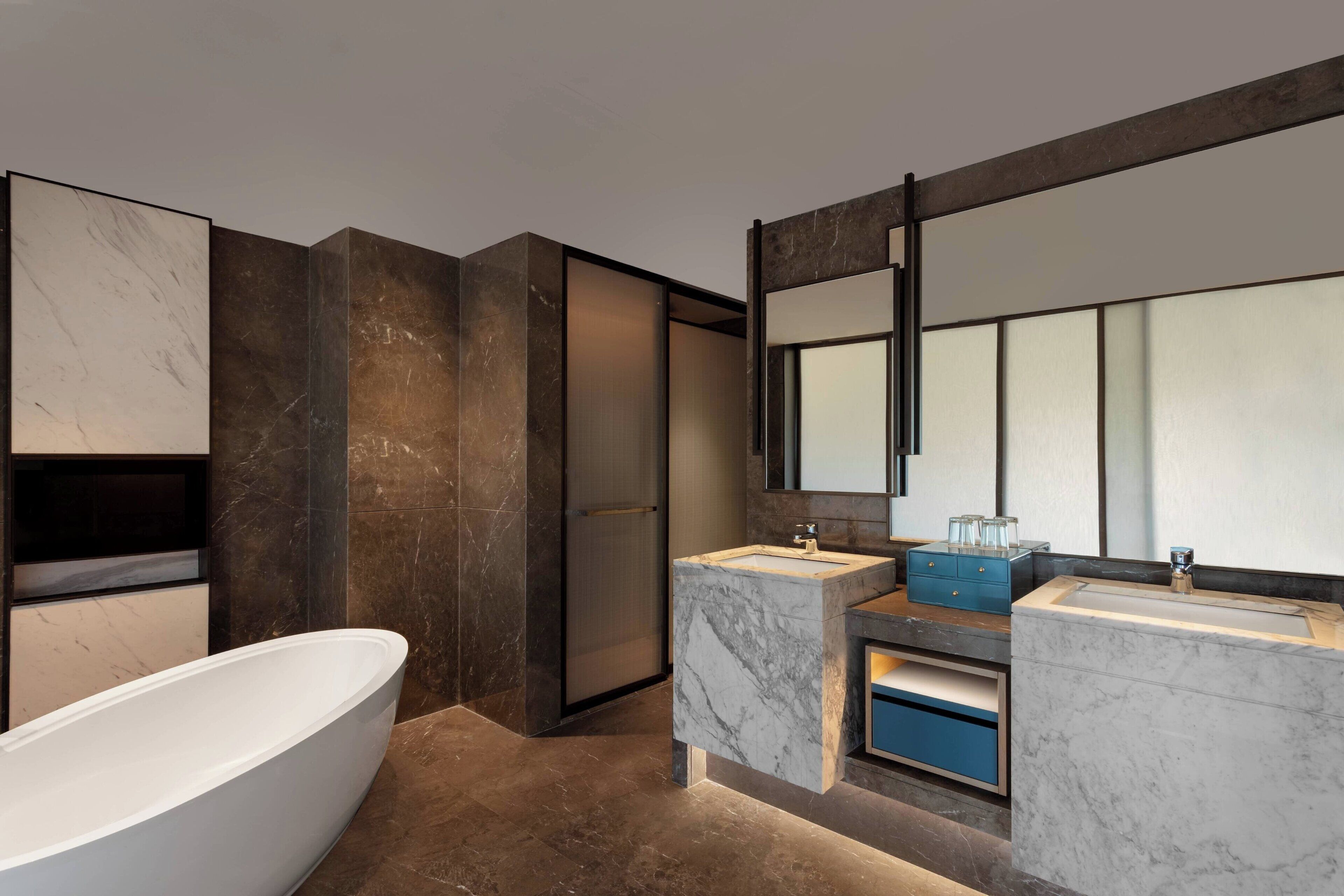 free toiletries, slippers, towels