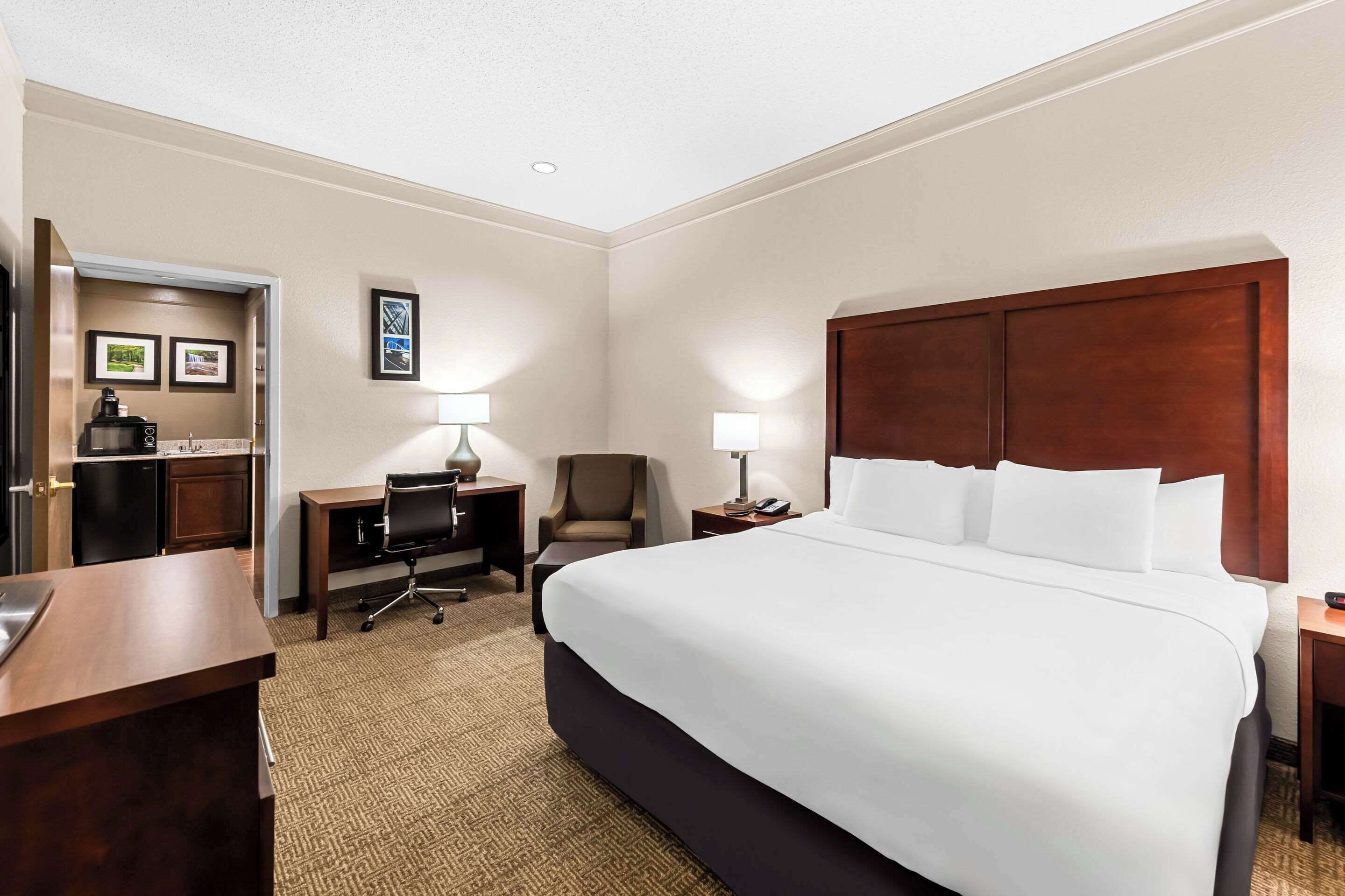 suite, 1 king bed with sofa bed, non smoking | premium bedding, down duvets, in-room safe, desk