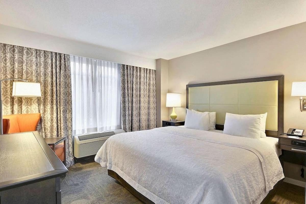 Pillowtop beds, desk, laptop workspace, blackout drapes
