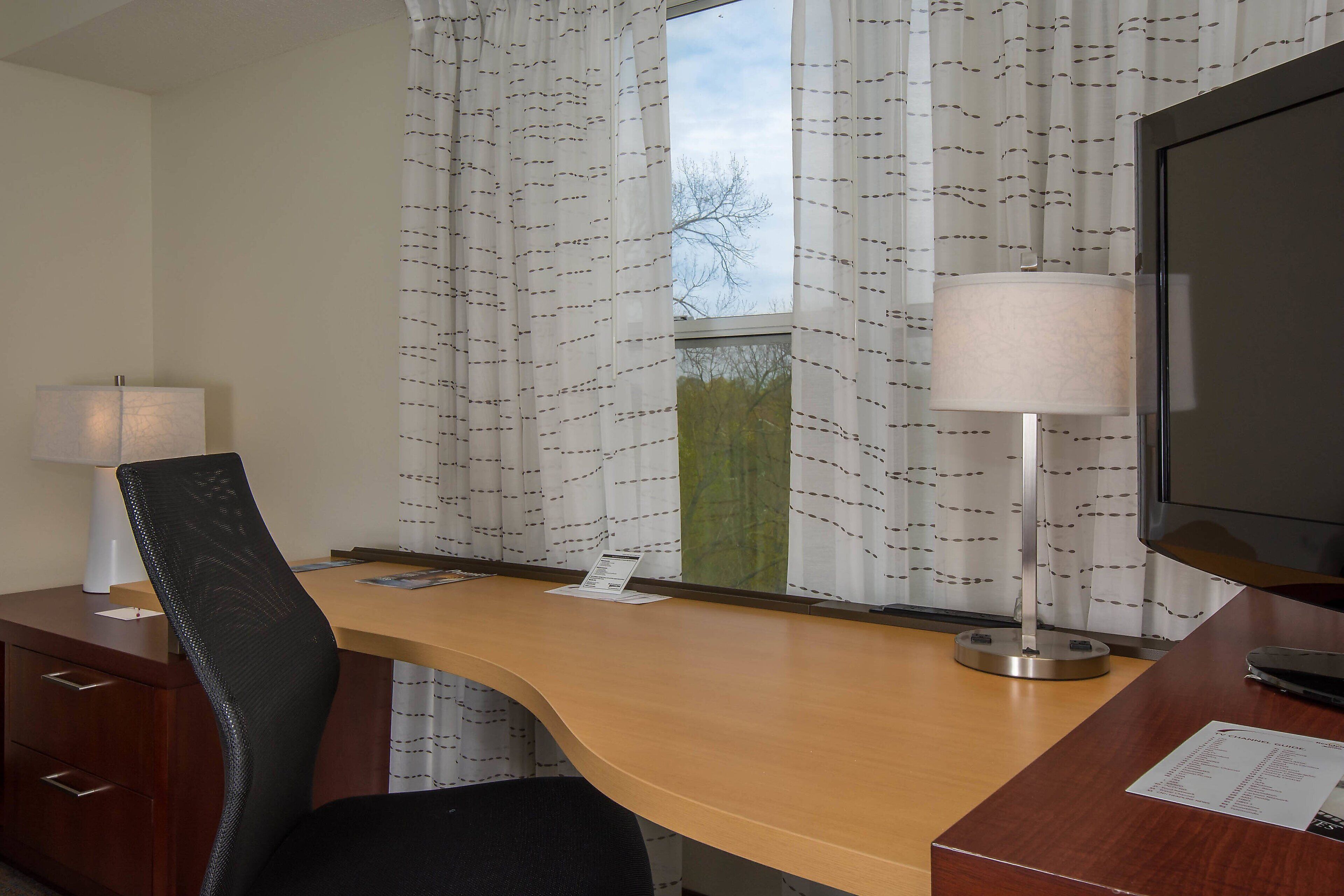 1 bedroom, desk, laptop workspace, iron/ironing board