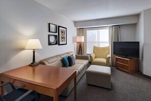 40-inch flat-screen TV with cable channels, TV, Netflix