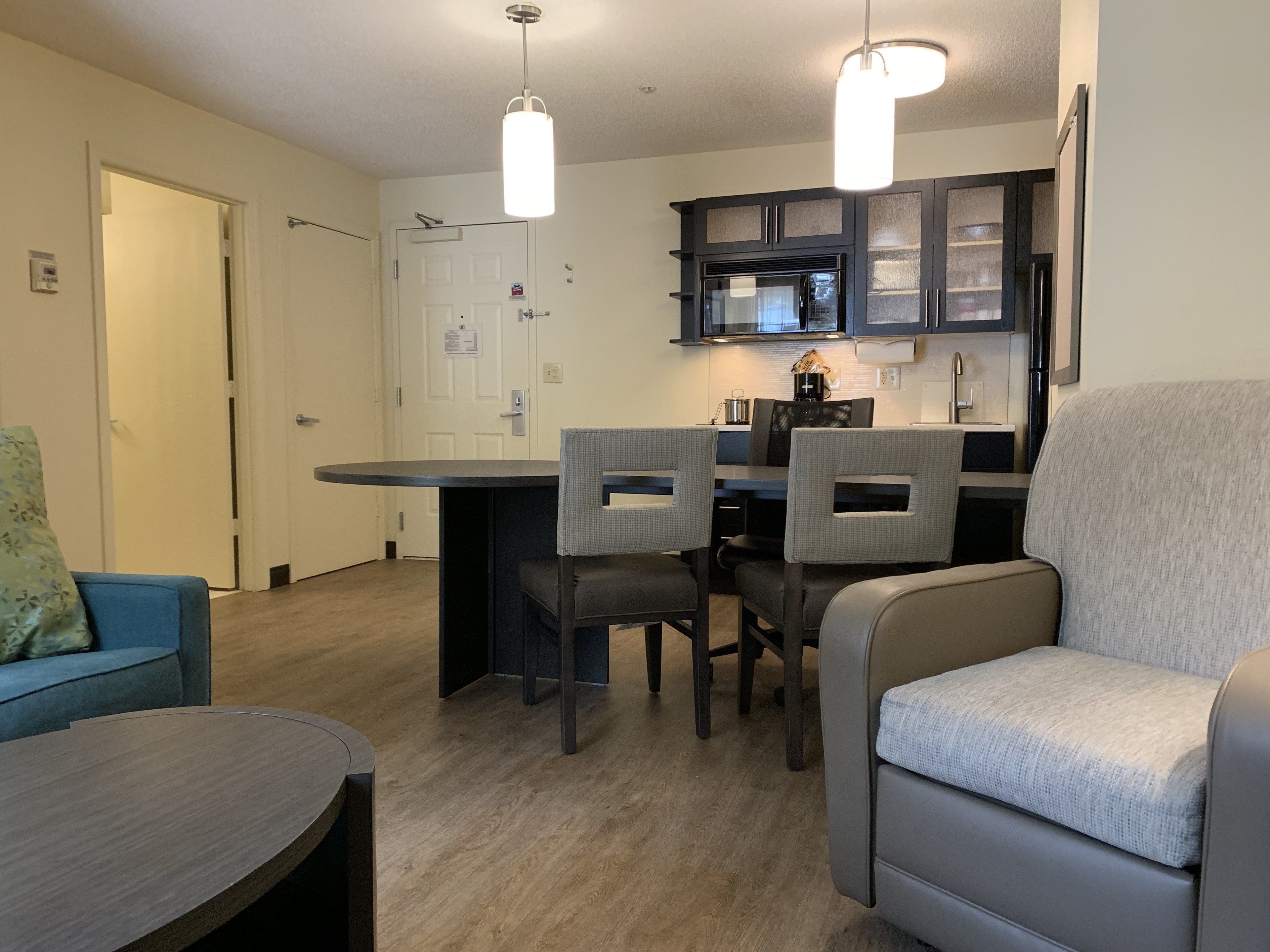 1 bedroom, desk, laptop workspace, blackout curtains